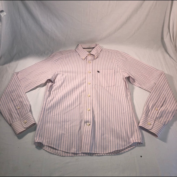 Abercrombie & Fitch Other - Men’s Abercrombie & Fitch Striped Long Sleeve Button Up Shirt Size Medium Pink